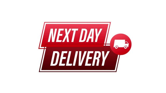 Next day delivery shipping banner animation