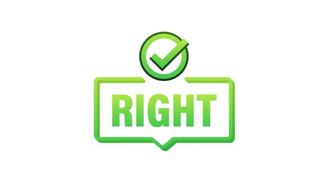 Animated right and wrong checkmark icons