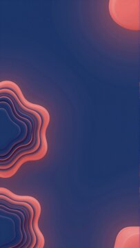 abstract background dark blue color background has gradient effect top half being lighter shade blue bottom half darker shade pink side three overlapping wavy lines different shades pink creating
