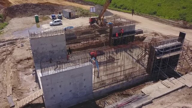 Close orbit over rebar walls near Bronnitsy
