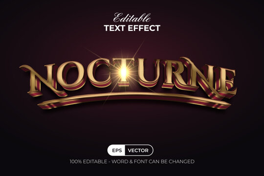 Gold Editable Text Effect 3D Curved Style