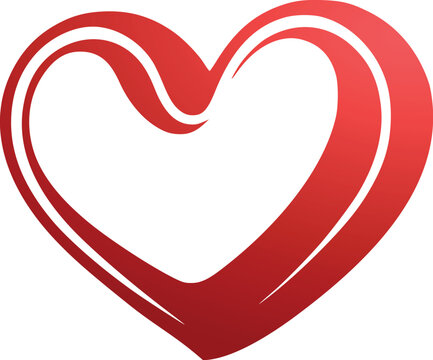 Beautiful bright red heart vector illustration symbolizing love, passion, romance, and affection