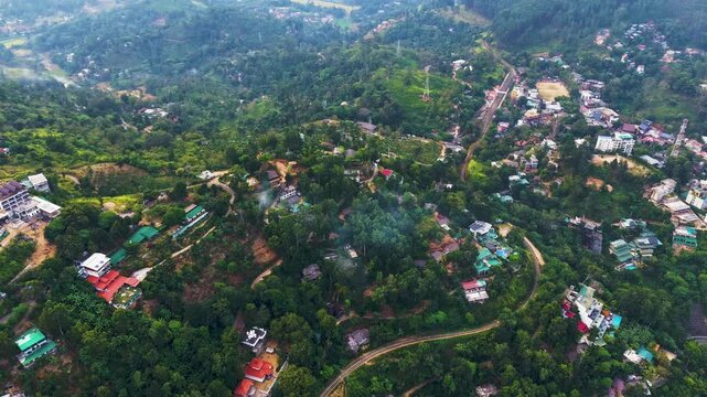 Aerial Orbit Timelapse Over Ella, Sri Lanka Hill Country