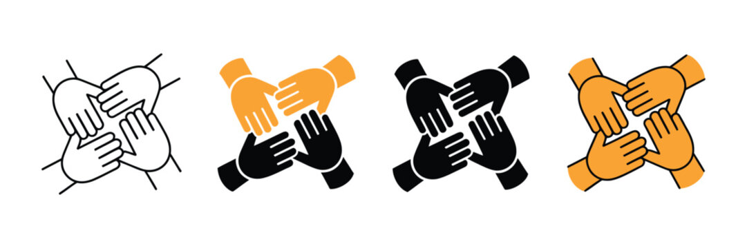 teamwork icon vector for collaboration community cooperation and group partnership