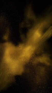 Golden Glitter Dust Explosion Abstract 4K Generative AI