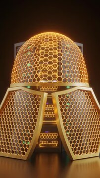 Futuristic Data Center Server Rack with Orange Glow 4K Generative AI