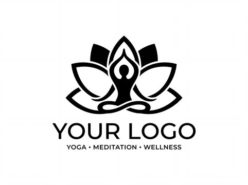 Yoga Lotus Meditation Logo.