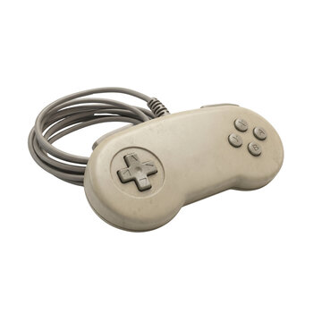 Vintage Wired Game Controller Isolated