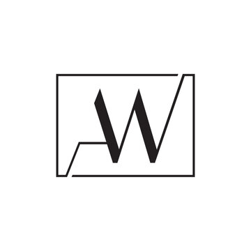 letter initial AW monogram logo vector