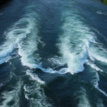 二つの川が合流して渦を巻く水面 シームレスループ動画背景 1:1 4K