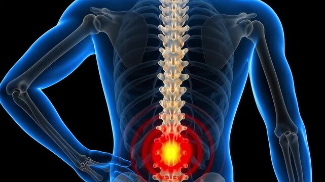 Severe Lower Back and Lumbar Spine Pain, Medical Anatomy Animation