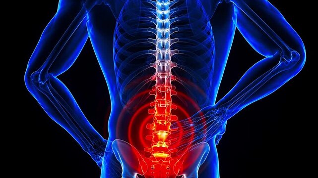 Lower Back Pain and Lumbar Spine Inflammation, Medical Anatomy Animation