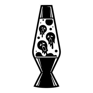 Spooky Lava Lamp with Screaming Ghosts Vector Illustration of Haunted Melting Faces