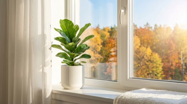 High-performance low-emissivity glass windows enhancing energy efficiency in a home.