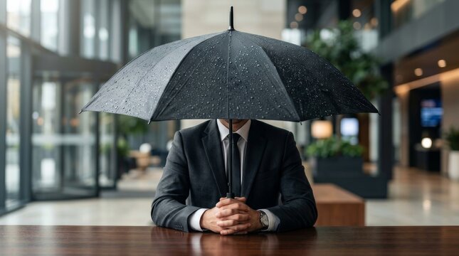 Business insurance protecting a professional from risks like property damage and legal issues.