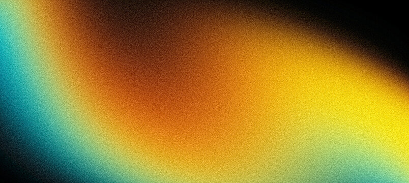 Grainy gradient background orange green red yellow blurred shape on black background, vibrant glowing grain texture abstract backdrop for digital wallpaper, web banner, poster or website header design