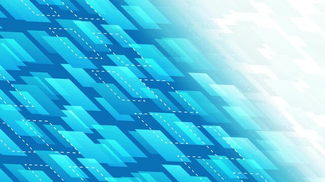 Abstract Blue Geometric Rectangles Pattern 4K