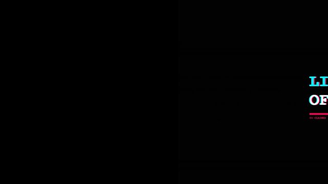 Partial neon lettering on a black field