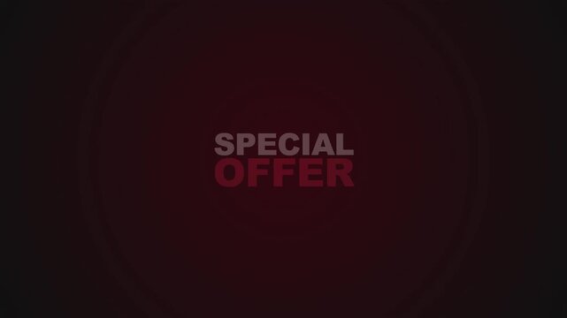 Special offer text displayed on a dark red graphic