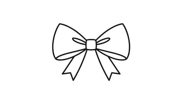 Elegant decorative gift bow with flowing ribbons, vector illustration perfect for holidays, celebrations, presents, and greeting cards.