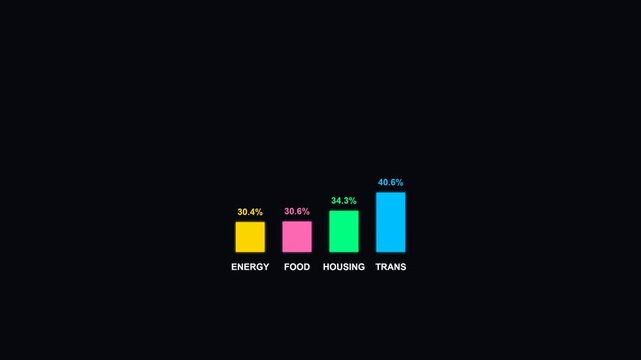 Colorful Bar Graph Animation Showing Data Trends Over Time.