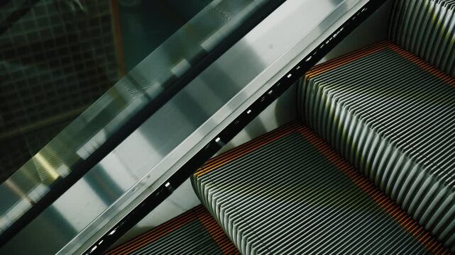 Detail of escalators rising to the surface of Naples city subway