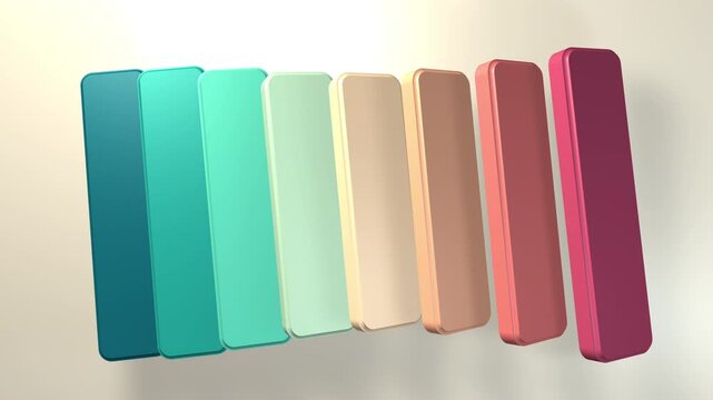 Colorful Rounded Panels Turning in a Seamless Abstract Loop