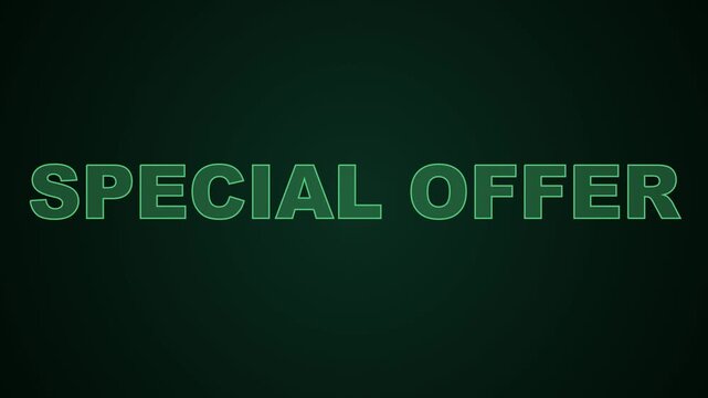 Special offer lettering appears on a dark green field