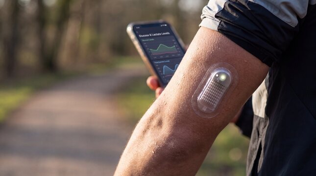 Continuous Glucose and Lactate Wearable Biosensor Patch on Arm