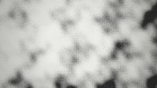 Halftone Dot Screen Texture Animated with Morphing Ink Print Raster Pattern for Retro Comic Book and Vintage Grunge Video Overlay