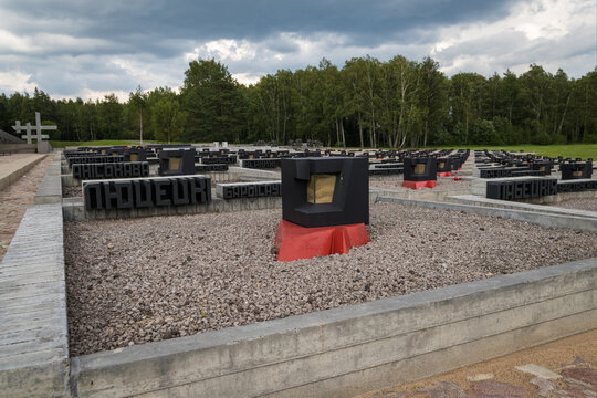 Minsk, Belarus &ndash; July 15, 2025: Memorial complex of Khatyn village. Village cemetery. Museum of Memory.