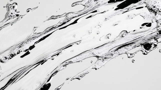 Abstract Liquid Silver Splash with Flowing Chrome Metallic Texture