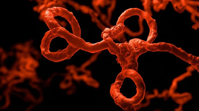 Ebola virus microscopic pathogen spreading through a global population, illustrating infectious disease transmission, epidemic risk, viral infection, public health threats and biological hazards