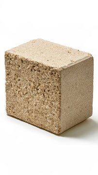 Compressed wood fiber block for construction and insulation purposes