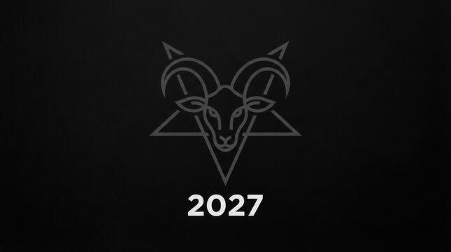 Stylized Goat Head Symbol with 2027