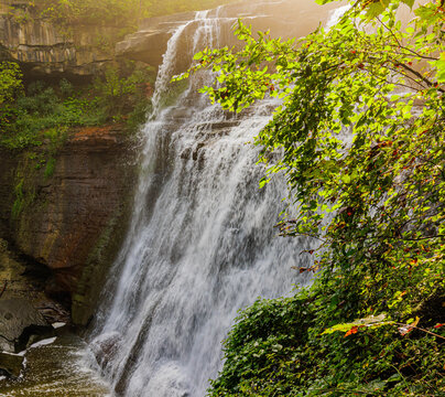 Morning Light on Brandywine Falls and Brandywine Gorge, Cuyahoga Valley National Park, Ohio, USA