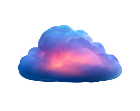 Whimsical cloud with purple and pink glow