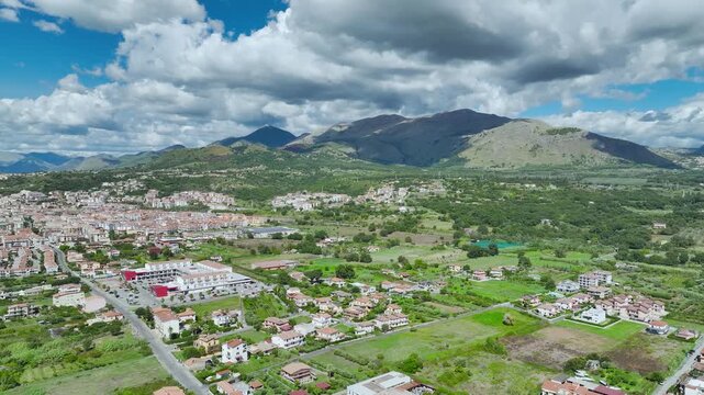 Mountains over Scalea from a drone, Cosenza, Calabria, Italy