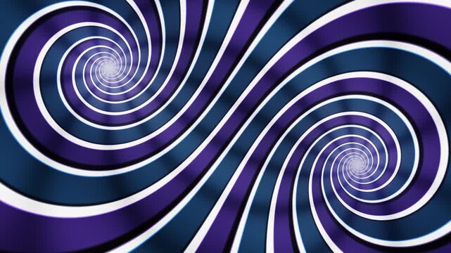 Twin Spiral Eyes Merging Into One Glowing Core and Splitting on a New Axis, Nested Arc Ribbons Seamless Loop in soft violet tones