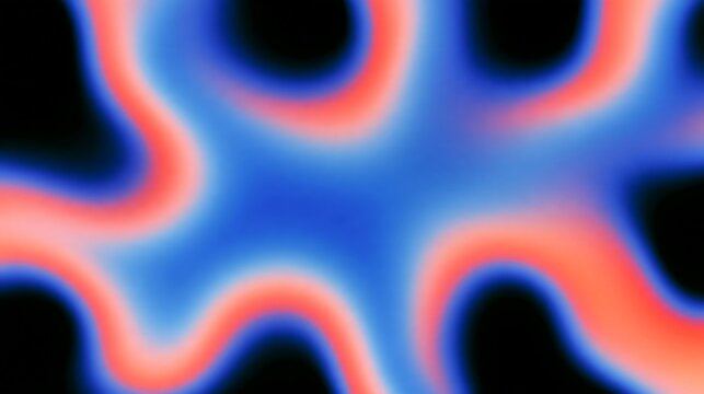 Abstract Blue And Coral Organic Waves With Soft Glow On Dark Modern Artistic Background