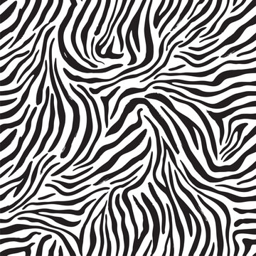 Bold graphic zebra print with dry brush stroke effect. 