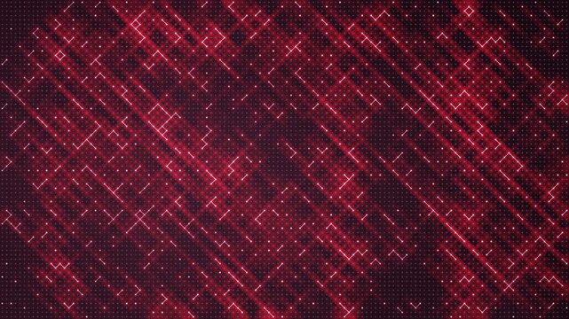 Ulam Prime Spiral Lattice of Glowing Dots Revealing Diagonal Prime Bands Seamless Loop Background in calm crimson tones