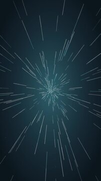 Warp speed hyperspace starfield flight seamless loop in subtle teal tones vertical 9:16