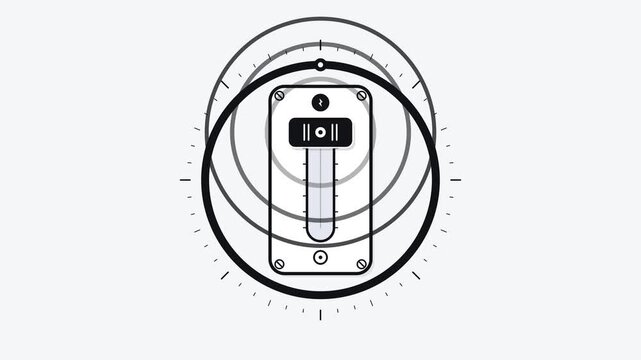 Minimalist interface slider control animation with circular progress indicators for digital settings