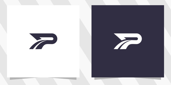 letter p logo design vector