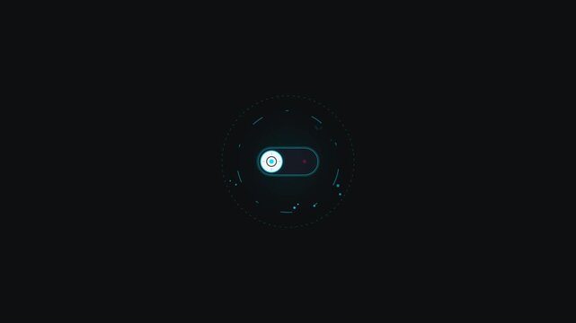 Futuristic HUD Sci Fi Target Interface Pulsing in Dark.