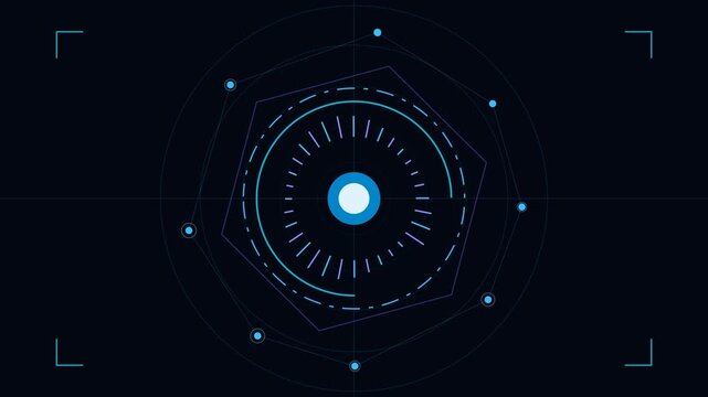Futuristic Sci Fi HUD Rotating Circular Interface.