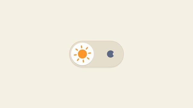 Minimalist Dark Mode and Light Mode Toggle Switch Animation.