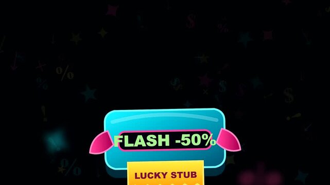 Neon buttons with a price glitch effect simulate a massive black friday sale event for shoppers seeking deep discounts on commercial items across multiple retail digital displays