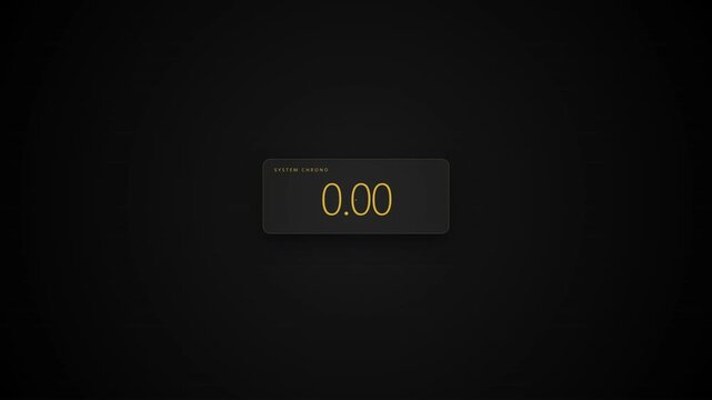 Digital countdown timer counting down from ten seconds to zero with yellow numbers against a dark minimalist background interface design element for video production and motion graphics